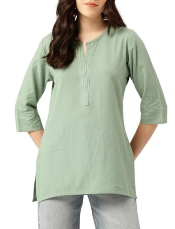 Elegant Short Kurti for Women – 3/4 Sleeves | Round Neck |
